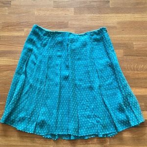 Club Monaco Teal Pleated Skirt, size 8